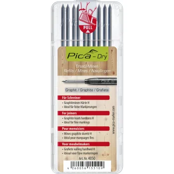 Pica DRY 4050 grafīta serdeņi galdniekiem, H, 2.8 mm, 10 gab., pelēki