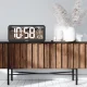 GreenBlue GB214 liels LED sienas pulkstenis ar termometru, melns