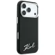 Karl Lagerfeld Saffiano Small Script Metal Logo MagSafe vāciņš iPhone 18 Pro / 17 Pro, melns
