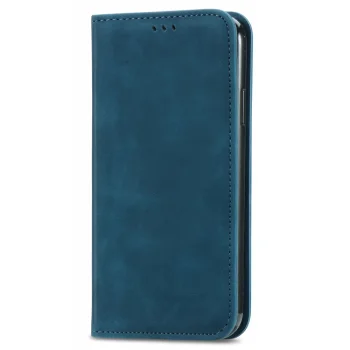 Google Pixel 6a Vintage Leather Skin-Touch Magnetic Case Book Cover, Blue | Telefona Vāciņš Maciņš Apvalks...