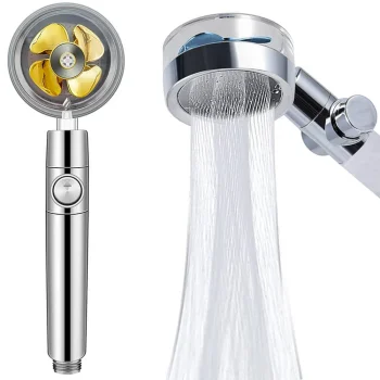 Dušas galva ar turbīnu un nomaināmu filtru