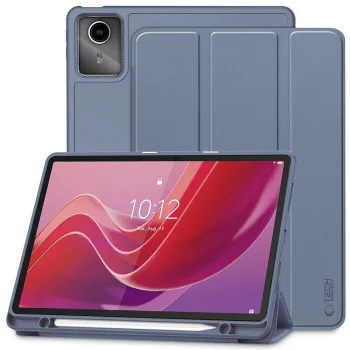Tech-Protect Lenovo Tab M11 11" TB-330 atverams vāciņš maciņš grāmatiņa SC Pen, tumši violets
