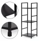 Modernhome CWJ302480L BLACK koka plaukts ar metāla rāmi, 3 plaukti, melns