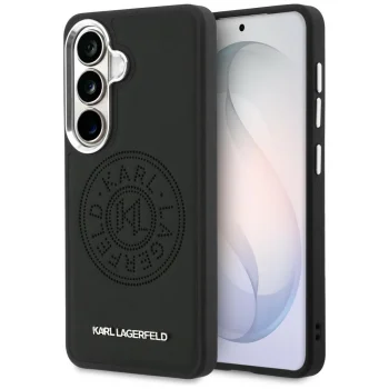 Karl Lagerfeld Perforated KL MagSafe vāciņš Samsung Galaxy S26+, melns