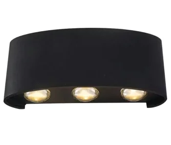 Sienas lampa fasādei, divvirzienu LED, 6W, melna
