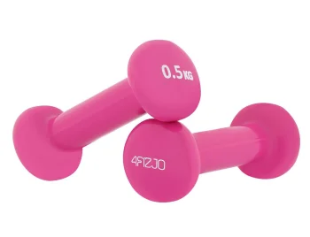 4Fizjo Vinila Hanteles Fitnesam Aerobikai 2 x 0.5kg, Rozā | Vinyl Dumbbells for Fitness