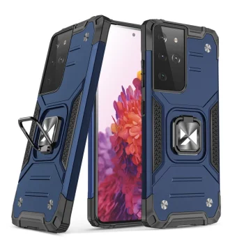Wozinsky Ring Armor triecienizturīgs vāciņš Samsung Galaxy S22 Ultra, zils