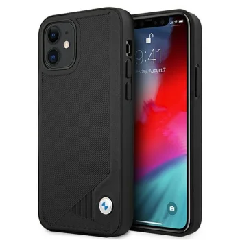 BMW iPhone 12 mini vāciņš Leather Deboss, melns