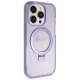 Guess Ring Stand Script Glitter MagSafe vāciņš priekš iPhone 14 Pro Max, violets