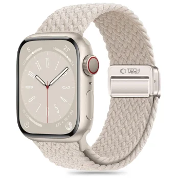 Pulksteņa siksniņa Tech-Protect Nylonmag priekš Apple Watch 4/5/6/7/8/9/SE (38/40/41 mm), bēša