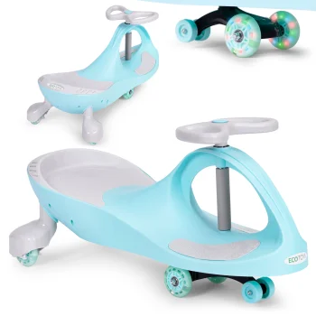 Ecotoys Bērnu gravitācijas mašīnīte ar LED riteņiem, zila
