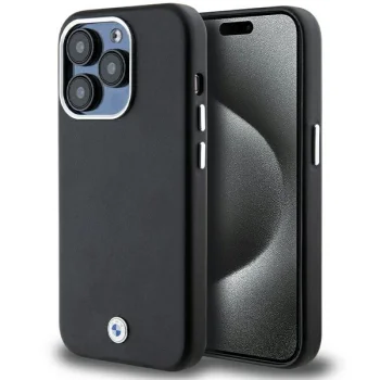BMW Signature Wrapped Metal MagSafe vāciņš iPhone 14 Pro, melns