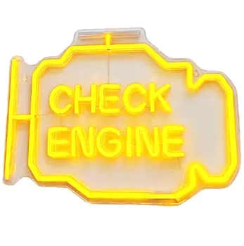 Check Engine Neon LED dekoratīvā lampa 30x22 cm, dzeltena