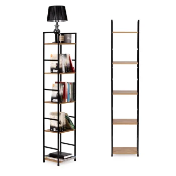 ModernHome plaukts ar 5 plauktiem un metāla rāmi, 29 x 23.5 x 144.5 cm