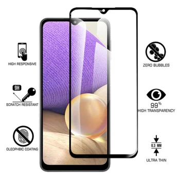 Samsung Galaxy A32 4G (SM-A325F/DS) Aizsargstikls 5D, Melns Pilna Pārklājuma | Tempered Glass Screen Protector [Full...
