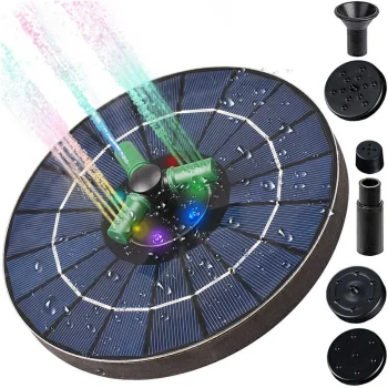 Peldoša solārā RGB strūklaka baseiniem un dīķiem, 18 cm