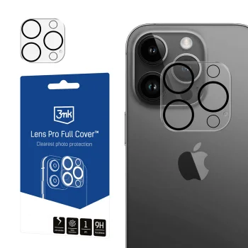 3mk Lens Pro Full Cover kameras aizsargstikls iPhone 12 Pro