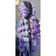 Soulima sintētiskie mati Ombre, zili/violeti, 60 cm