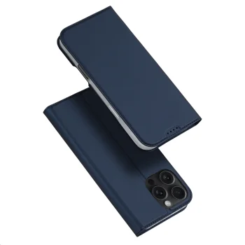 Dux Ducis iPhone 16 Pro atverams vāciņš maciņš grāmatiņa Skin Pro, zils