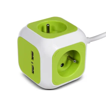 GreenBlue MagicCube GB118 Pagarinātājs ar 4 ligzdām un 2 USB, 1.4m