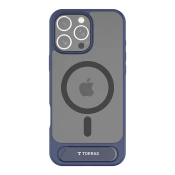 Torras Pstand vāciņš priekš iPhone 16 Pro ar statīvu, zils