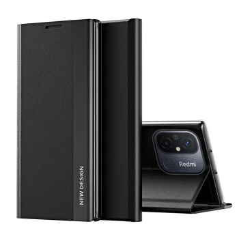Atverams vāciņš Xiaomi Redmi Note 12 Pro+ Sleep Case Pro ar statīvu, melns