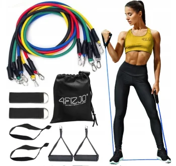 4FIZJO Elastīgās Fitnesa Vingrošanas Gumijas Pretestības Lentes 5 gab., Komplekts | Set of Elastic Fitness Rubber...