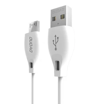 Kabelis Dudao L4M USB-A uz MicroUSB 2.4 A 1 m, balts