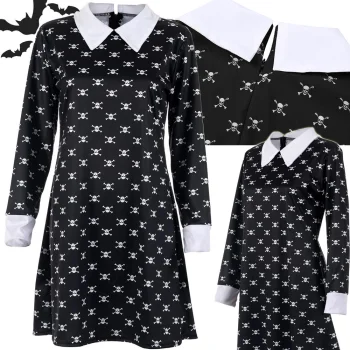 Wednesday Addams bērnu kostīms, kleita, 135-145 cm