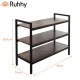 Ruhhy 3 līmeņu apavu plaukts, 79 cm, metāla un MDF konstrukcija, melns