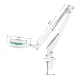 Galda LED lampa ar lupu Glow 308, 10 W, USB, balta