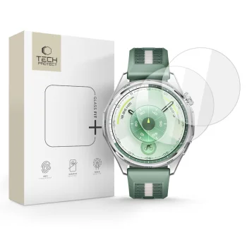 Aizsargstikls Tech-Protect Glass Fit+ priekš Huawei Watch GT 6 46mm, 2 gab., caurspīdīgs