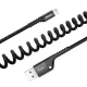 USB - Lightning kabelis Baseus Fish Eye Spring 1m 2A Melns