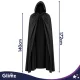 Apmetnis ar kapuci Glimz, 172 cm, melns