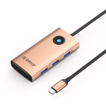 Dokstacija Orico PW11 6-in-1 USB-C HDMI 4K RJ45 100W PD rozā zelta