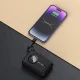 Dudao K14 ārējais akumulators 10000 mAh ar USB-C un Lightning kabeļiem, melns