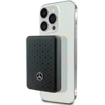 Bezvadu ārējais akumulators Mercedes Stars Pattern MagSafe 5W 3000 mAh, melns