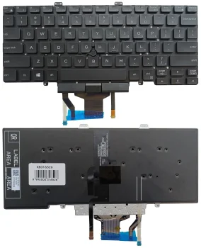 Tastatūra Dell Latitude 5400, 5401, 5410, 5411 ar apgaismojumu un TrackPoint, US, melna