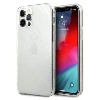 Guess iPhone 12 / 12 Pro vāciņš 4G 3D Pattern Collection, caurspīdīgs