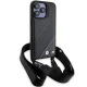 BMW M Edition Carbon Stripe & Strap vāciņš priekš iPhone 15 Pro, melns