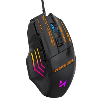 Wozinsky WMGK-1179W vadu optiskā spēļu pele 7200 DPI ar RGB apgaismojumu - melna