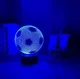 3D LED nakts lampiņa Futbola bumba RGB