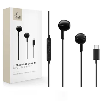 Tech-Protect Ultraboost Core G4 USB-C vadu austiņas, melnas