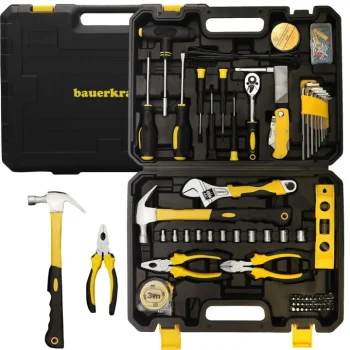 Bauerkraft H-073 instrumentu komplekts koferī, 111 daļas, melns