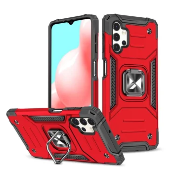 Wozinsky Ring Armor hibrīda vāciņš Samsung Galaxy A73 ar gredzenu, sarkans