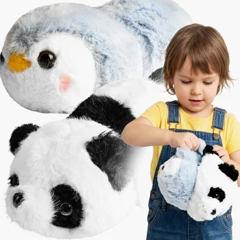 Mīkstā rotaļlieta 2-in-1 Panda un Pingvīns, 25 cm