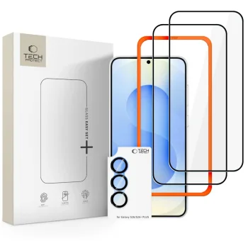 Tech-Protect Easy Set+ aizsargstiklu komplekts Samsung Galaxy S26, melns
