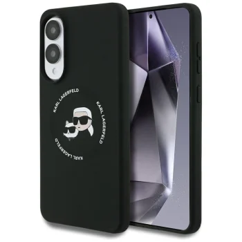Karl Lagerfeld vāciņš Samsung Galaxy S25 Edge Silicone Double Heads, melns