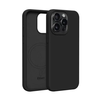 Etteri Silicone Mag vāciņš iPhone 15 Pro Max 6,7", melns