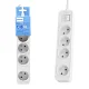 Philips strāvas pagarinātājs ar 4 ligzdām, 1.5 m, 10 A, balts